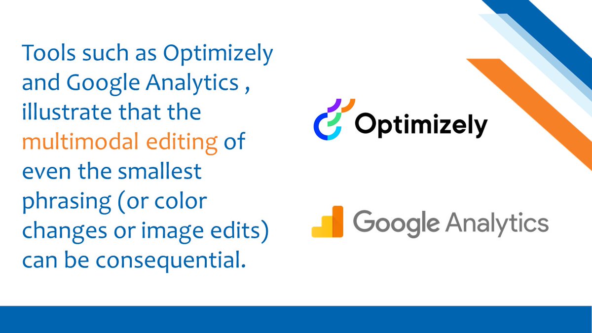BlueLeoComm's tweet image. Tools such as @Optimizely and @googleanalytics , illustrate that the #MultimodalEditing of even the smallest phrasing (or color changes or image edits) can be consequential.
