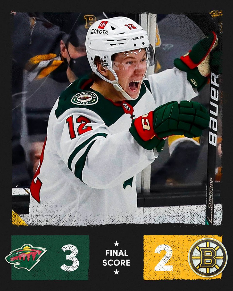 espn's tweet photo. .@mnwild get the win after holding off the Bruins 👏 https://t.co/tex1Ggj7RM