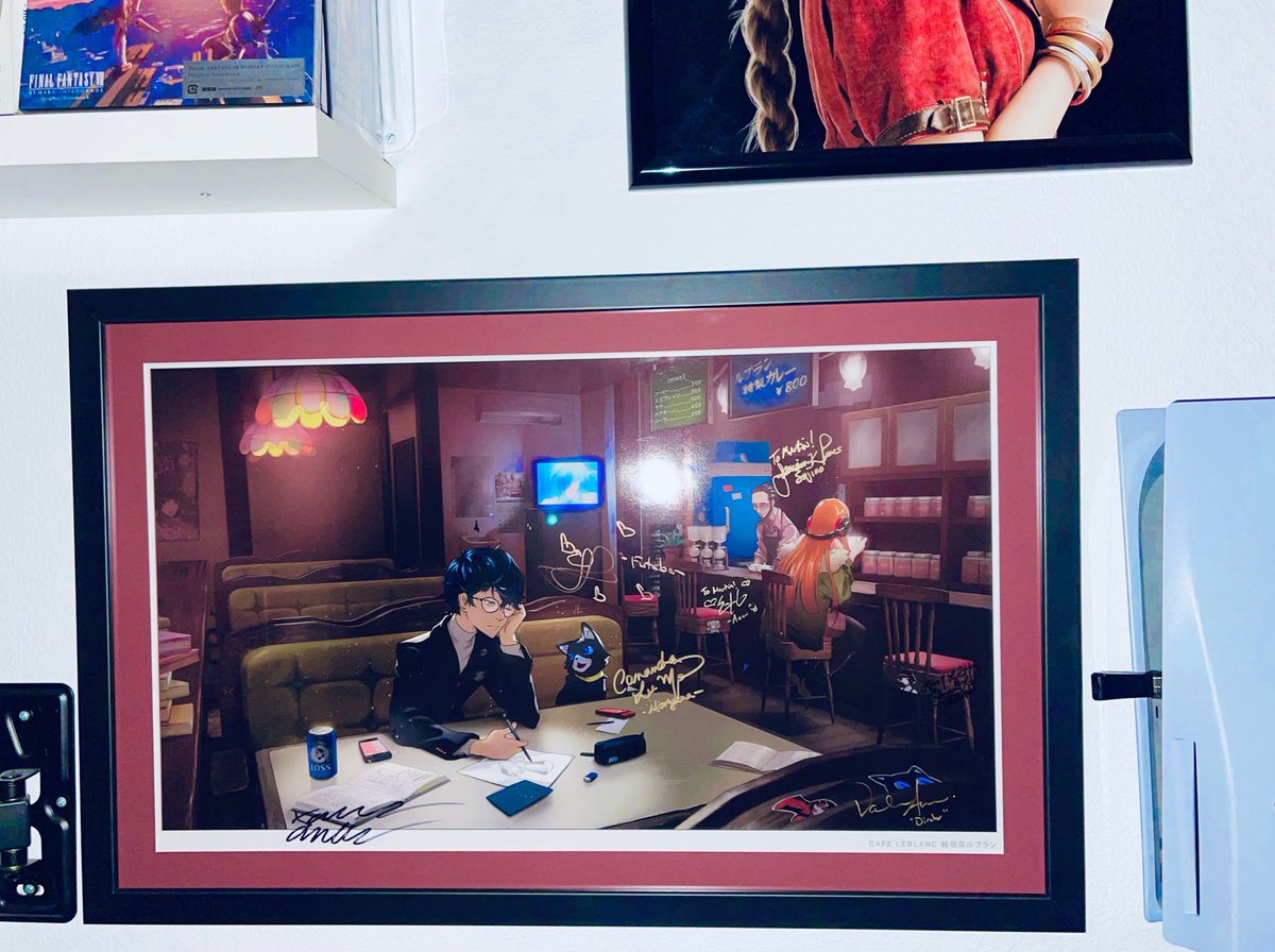 VampireHorde's tweet photo. Finally had my #Persona5 print framed after TWO long years collecting all the autographs of the VAs in the pic. 

Big thanks to @AVOXLA for helping! 

Signed in person by @XanderMobusVO @SoCassandra @ericalindbeck @ErikaHarlacher @CheramiLeigh @JamiesonPrice and @ValerieArem. https://t.co/1vxkiMdQSX