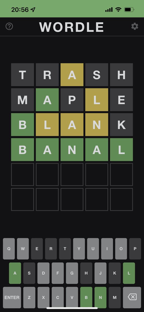 sh1mmer's tweet photo. @powerlanguish when using Wordle as a Bookmark App on iOS the keyboard gets pushed right down. It would be neat if the styling kept it padded just off the bottom of the board. 🙏 for making Wordle! https://t.co/aumgf2RSyV