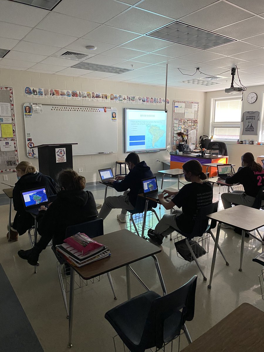 mrfleck203's tweet photo. 🌏World Geography students using Mymaps to learn about the physical geography of South America🌎#TitanTrue https://t.co/V2N76Kh2E9