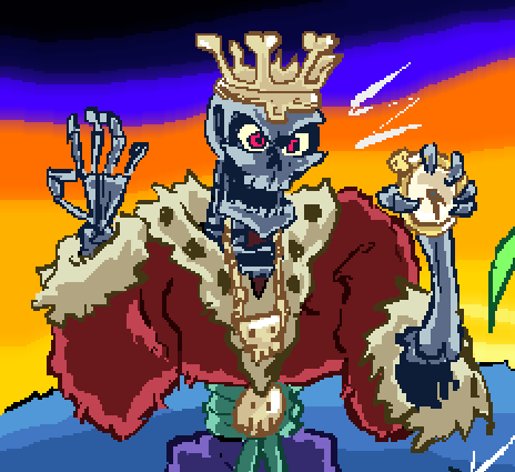 phantogast's tweet photo. The Skelliking!!! He sure does like skulls.
Working on cutsceney intro stuff for #Rallyween. I'm working on too much at the same time, this update will be a while. Little things, but lots of them! Probs do a gameplay update first, then the rest.
#pixelart #gamedev #indiedeveloper https://t.co/ryybQgZO5J