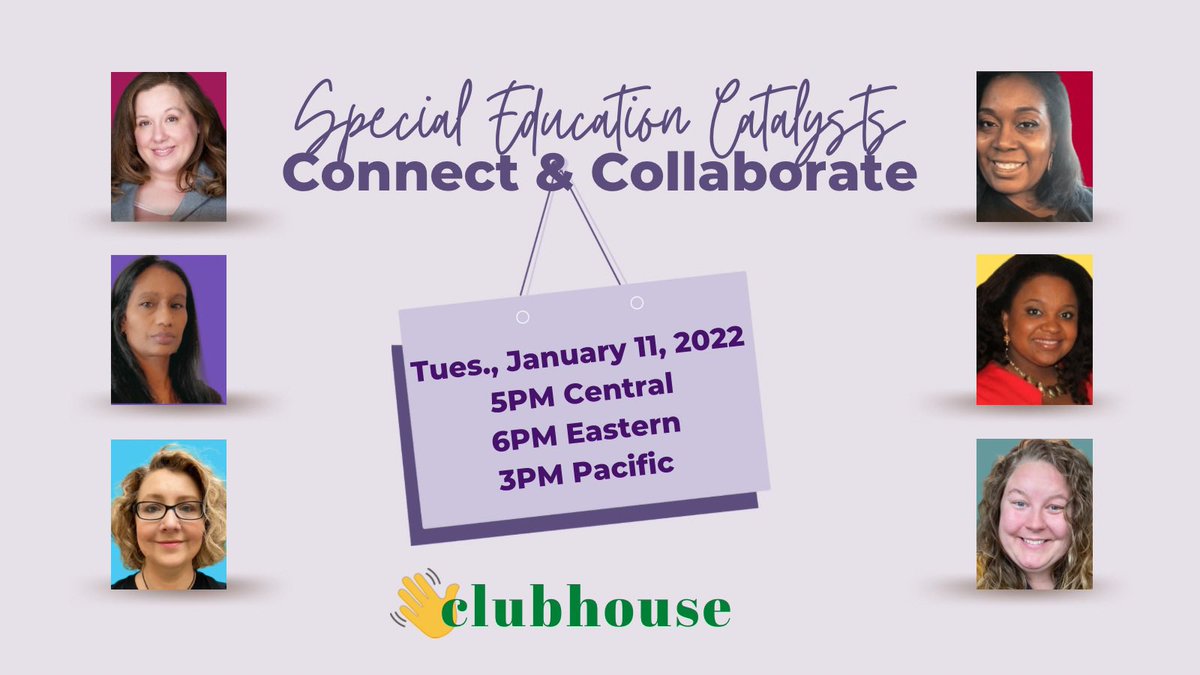 I'm discussing “Special Education: Connect &amp; Collaborate” with Katie Hammond, <a href="/Annettelee05/">Annette Lee</a>, <a href="/drlstutzman/">Dr. Lauren Stutzman</a>, <a href="/Quintes87321299/">Quintessential_Achievers</a> , @Liberte_consult, and #SpecialEducation Catalyst. Tuesday, Jan 11 at 5:00 PM CST in @clubhouse. Join us! clubhouse.com/event/Pv8D7p0J