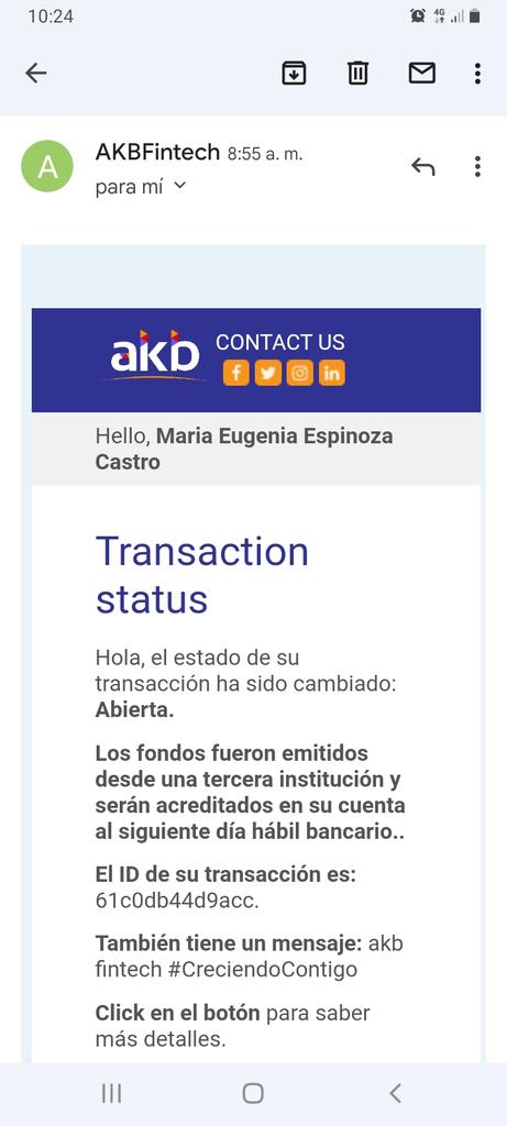 mariugenia87's tweet photo. @akbfintech no se cansan de engañar a las personas. Ayer 5/01/22 me enviaron un correo argumentando que hoy se haría efectivo mi pago para que eliminara los mensajes de las redes y aún sigo esperando https://t.co/ZaC2lP4v0x