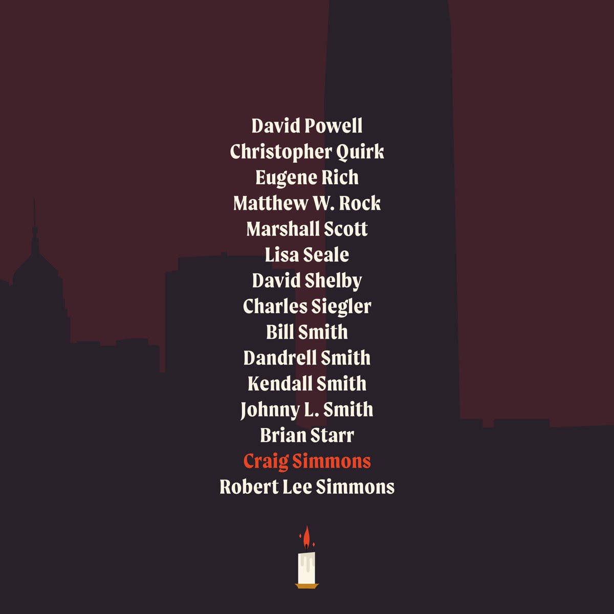CurbsideOKC's tweet photo. This is a simple act of recognition. 🕯 It’s not all that different from making eye contact with someone living on the streets or giving a friend a hug during trying times. We wanted a way to acknowledge the people we lost last year in the OKC homeless community. 1/5 https://t.co/q1LvMpTp2J