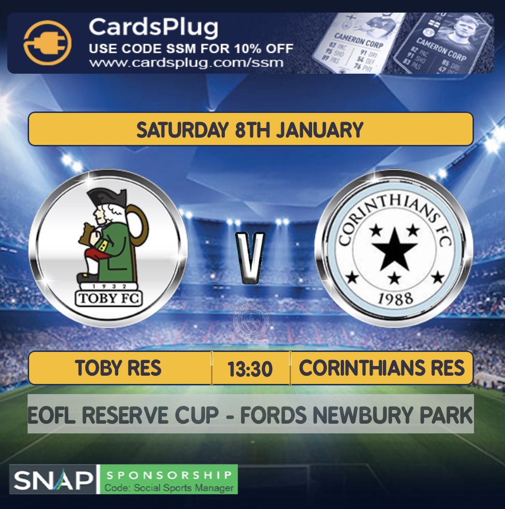 TobyFC_'s tweet photo. We’re back in action on Saturday as the first team make the short trip to @Leytonstone_Utd at Forest Row, Collier Row. The Reserves host @CorinthiansRes1 at @FordSportsEssex. It feels great to all be back, doing what we love 💙⚽️ https://t.co/GMvyxJjuQx
