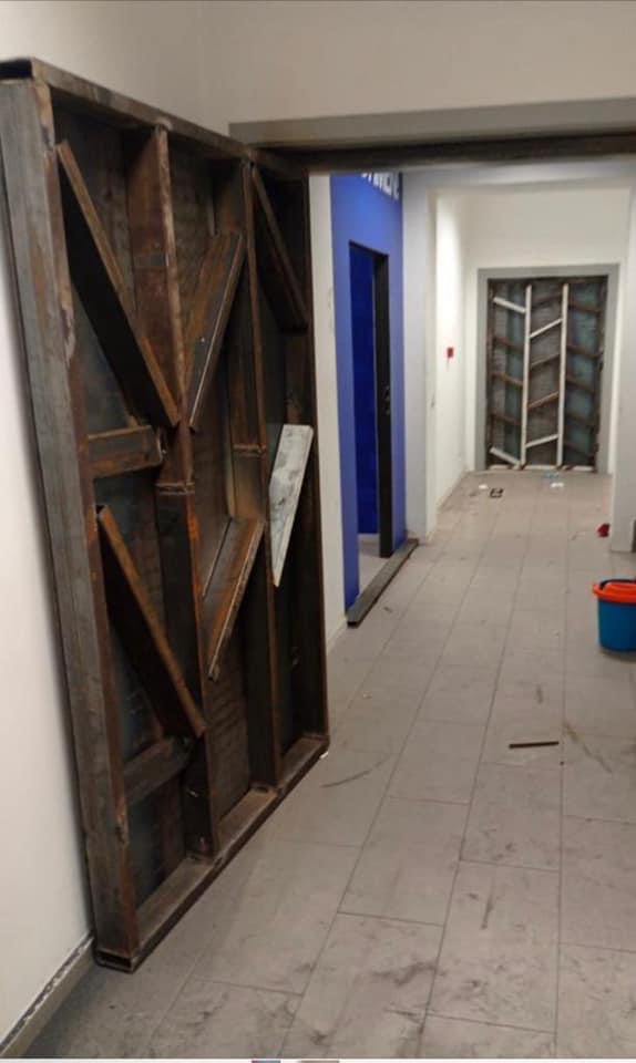 In the Office of #DemocraticParty in #Albania 
Basha  has installed  armoured  doors +windows,he has called armed  mercenaries using them against DP members;
He should stop it,behave as a Democrat+respect the will of the members!Albania deserves a credible opposition.