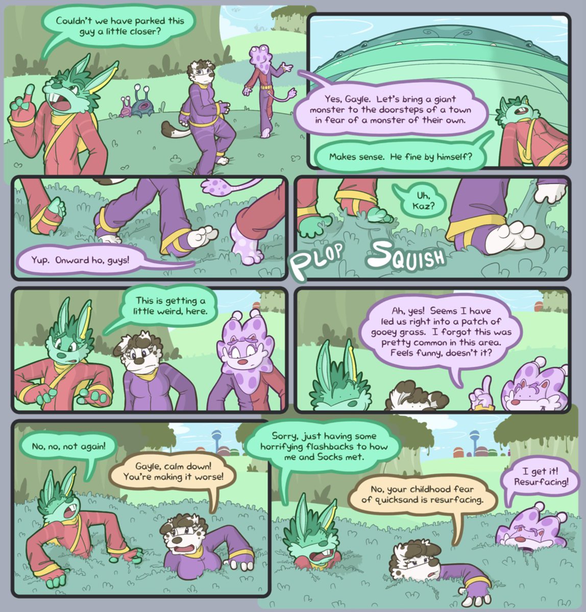 When you have a suction-centric comic like Work Sucks sometimes using  certain perils overlap with other audiences. These quicksand pages always  ended up PULLING in other readers., image size:1148x1200