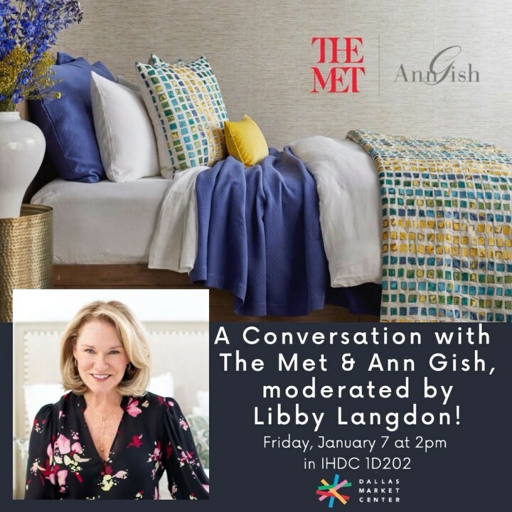 libbylangdon's tweet image. If you’re here at @dallasmarket, come join me! I’m excited to moderate a discussion TOMORROW, Jan 7th at 2pm, with Jane Gish from  @anngishluxurylinens and Morgan Pearce from @metmuseum!
The Met is a cultural icon in NYC and one of my favorite places, an… instagr.am/tv/CYZ4e3oKP53/