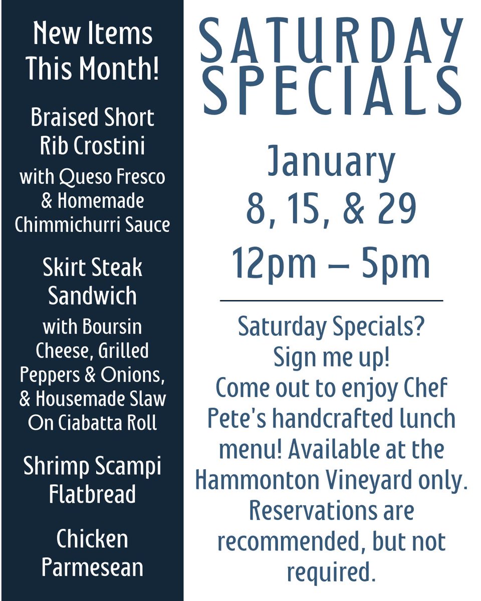 TomaselloWinery's tweet photo. Here's what's happening in Hammonton π£ Visit https://t.co/QHPLd0KVuu for tickets, reservations, and more information! #TimeForTW https://t.co/tsmzYOJvFu