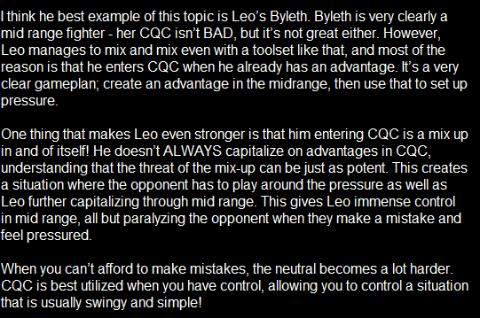 Coach Ramses tip TL;DR:

Playing CQC is key to beating defensive options, find the right opportunities to reduce its inherent swinginess.

As always, long version ⬇️