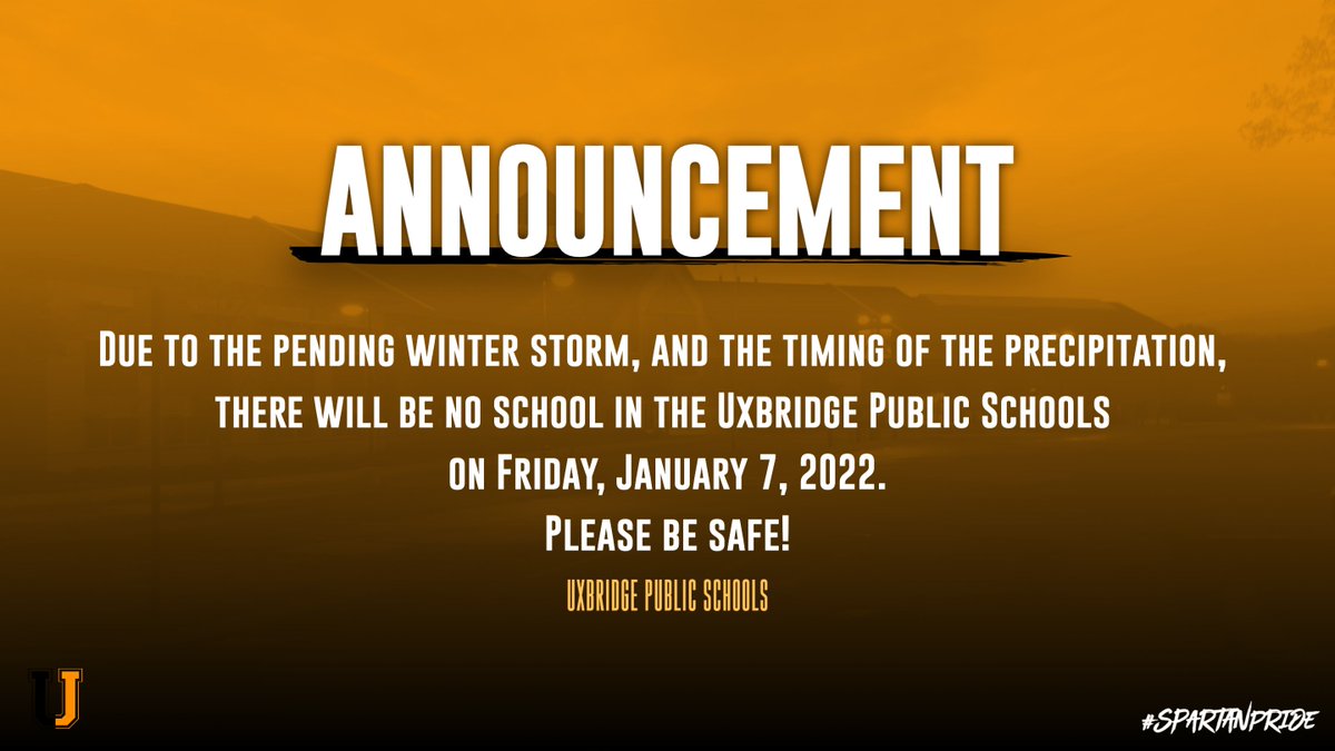 UxbHSPrincipal's tweet photo. #SnowDay! No school on Friday, 1/7. https://t.co/SO9JMRW8XN