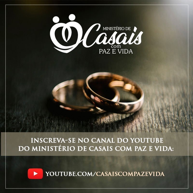 Acesse o Instagram e Facebook, digite: @casaiscompazevida e vem com a gente, e no YouTube, é só pesquisar Casais com Paz e Vida e se inscrever no canal e ativar as notificações.

Ministério de Casais com Paz e Vida, vida abundante e de qualidade para o seu relacionamento!