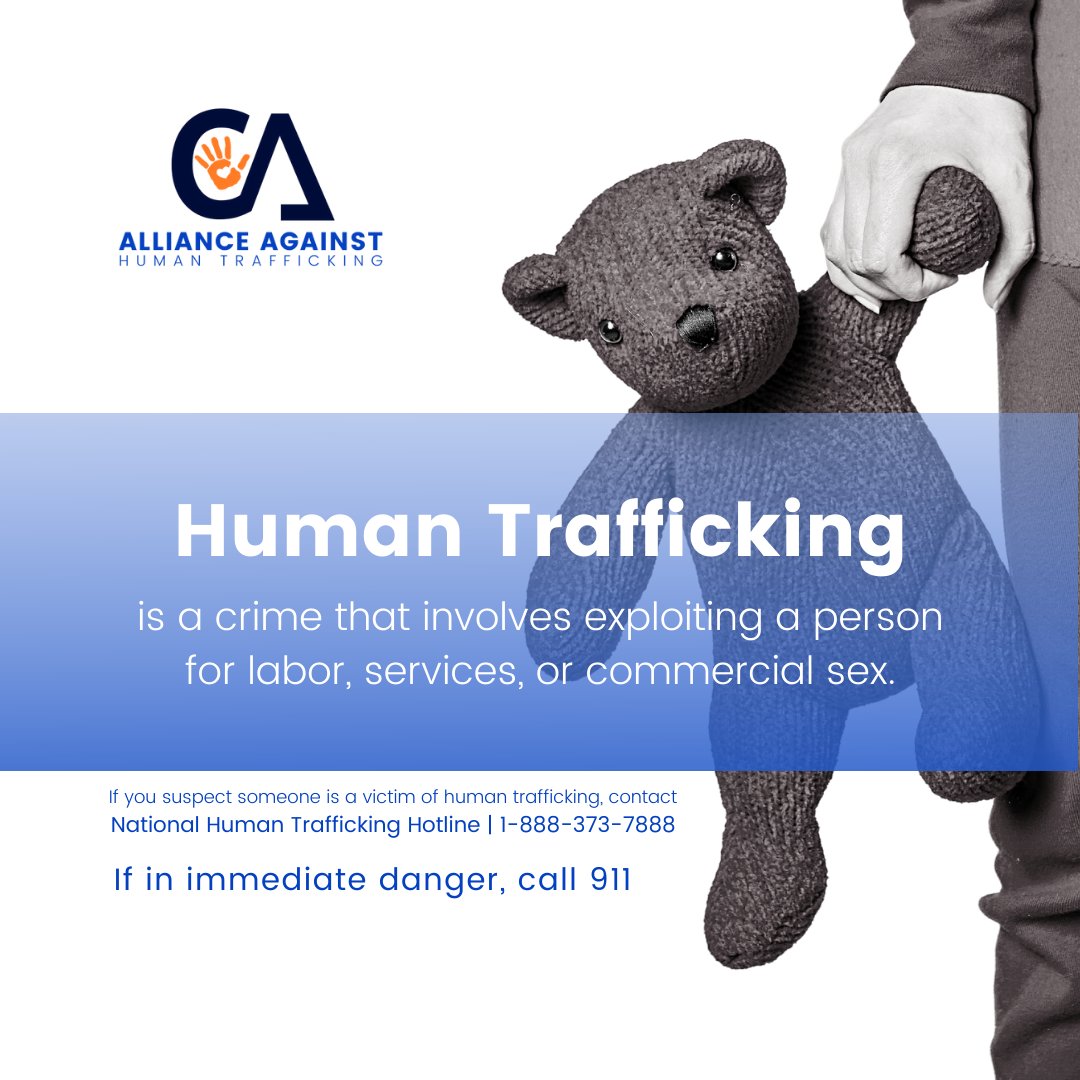 What is #humantrafficking? Human trafficking is the use of force, fraud, or coercion to obtain some type of labor or commercial sex act. #AtWhatCost