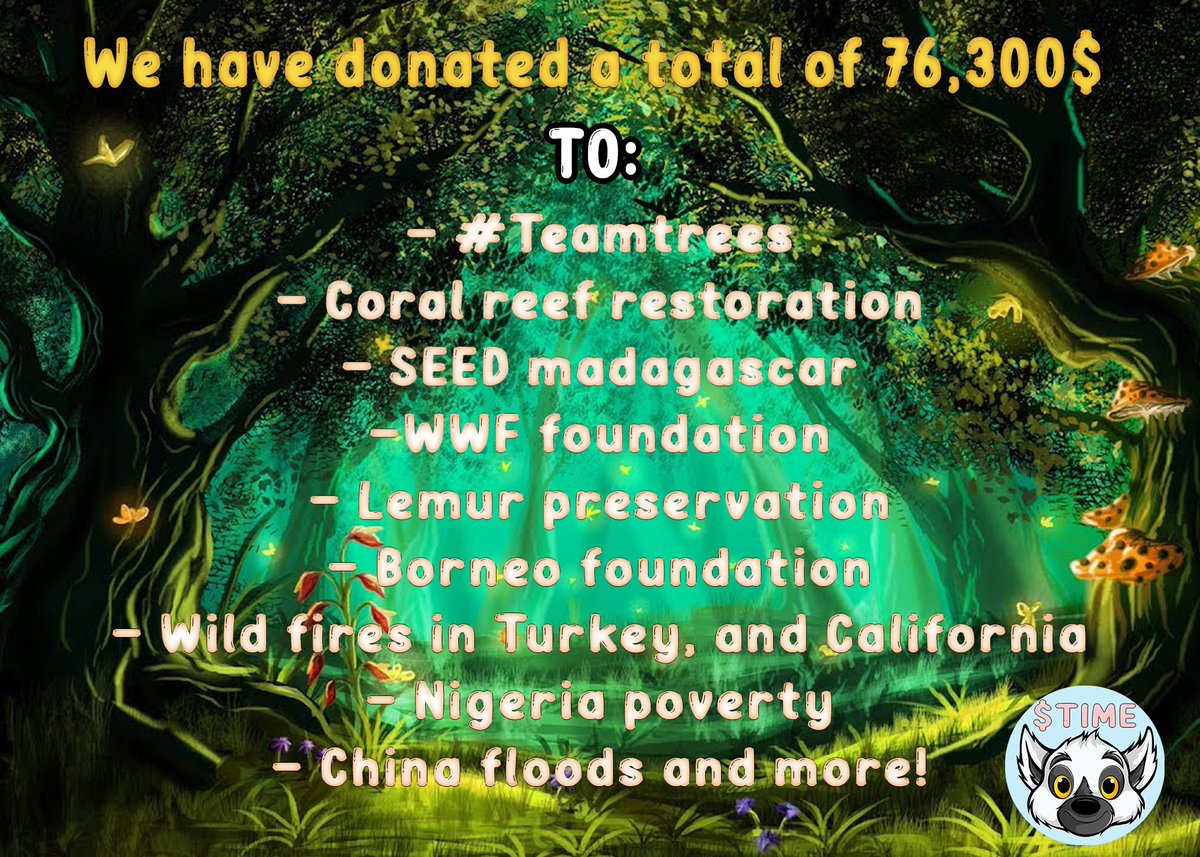 2021 was a good year! We were able to help out so many animals and people! But 2022 is here and its time to step things up a notch 😈🙌

#donations #teamtrees #elonmusk #weneedtime #seedmadagascar #defi #powerofdefi #influencers #GameFi #charity #TimesVerified #SaveTheTigers