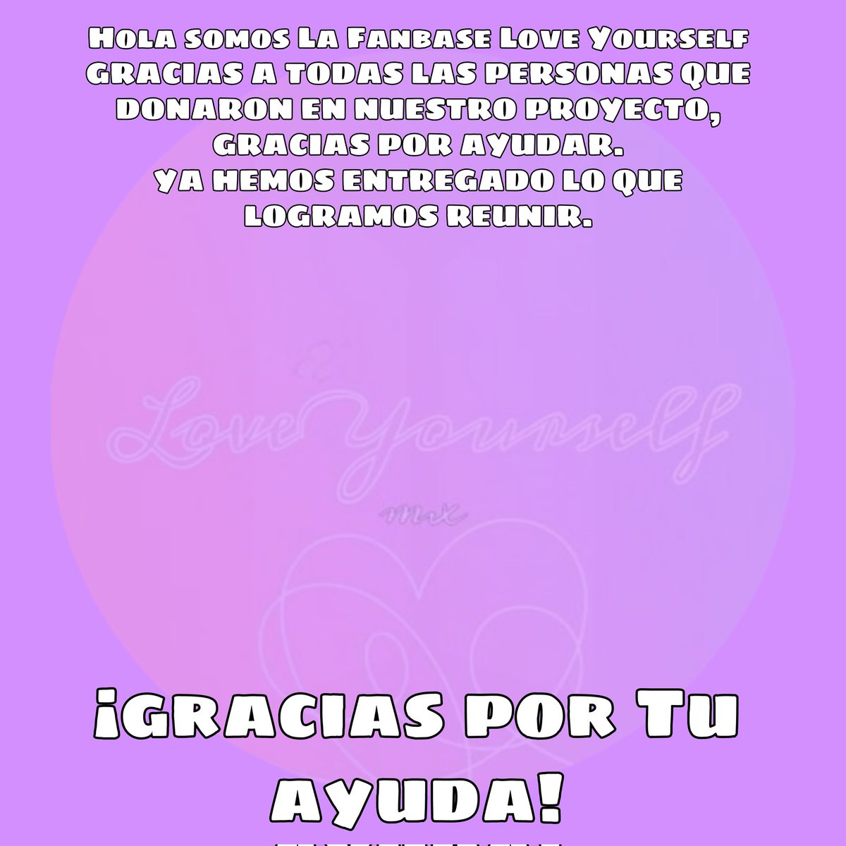 LoveYourselfmx_'s tweet photo. ¡Gracias por su apoyo! https://t.co/TfxBHH13N3