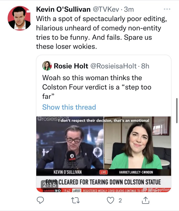 RosieisaHolt's tweet photo. Wow imagine turning on your interviewee like that https://t.co/QSB1iEEiTX