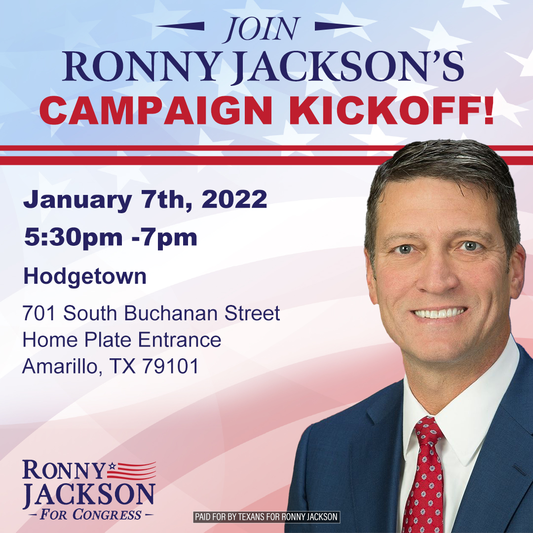 RonnyJacksonTX's tweet photo. The FINAL event for my campaign kickoff will be at HODGETOWN tomorrow night. This will be an AMAZING time. Information can be found below. You definitely want to be there! https://t.co/HCSPUyBwQh