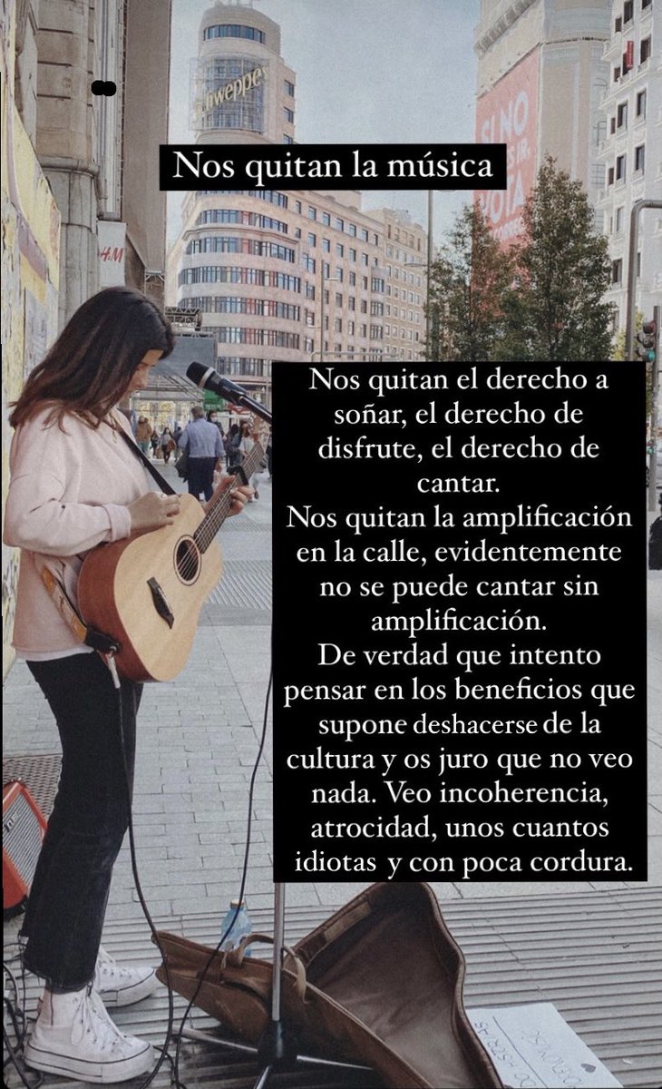 Nos dejan desnudos, nos quitan lo más bonito si cabe, quitan y quitan, cultura, pasión, arte. <a href="/ComunidadMadrid/">Comunidad de Madrid</a> Me dais mucha lástima porque no sabéis lo que hacéis.