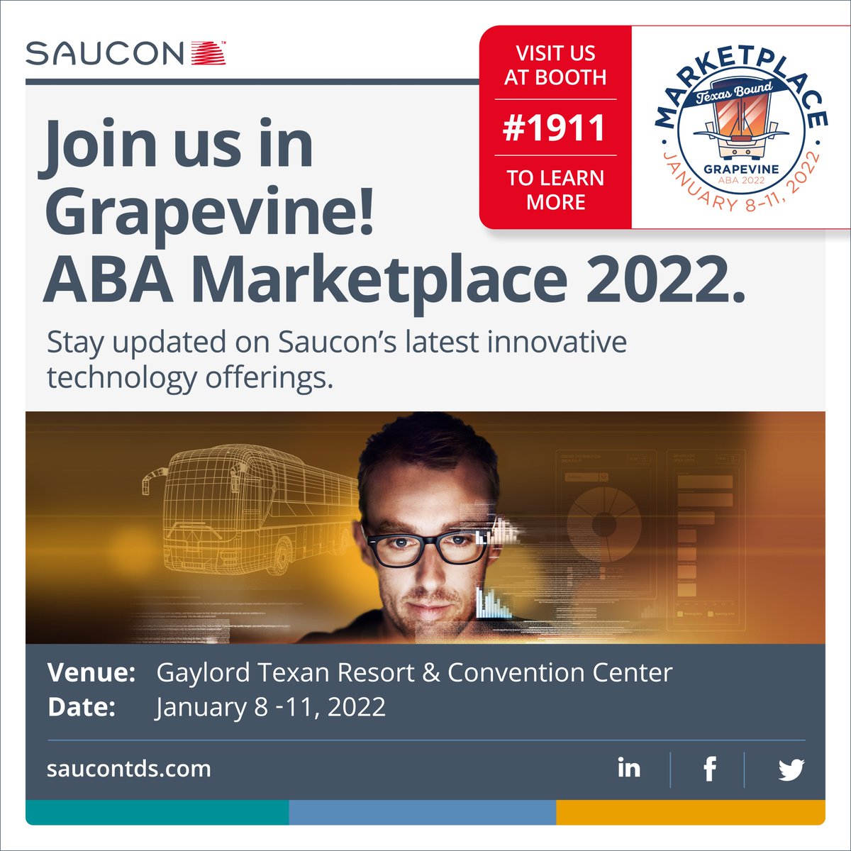 SauconIoT's tweet photo. Hope to see you in Grapevine! 🚌
#ABAGrapevine #ABAMarketplace #iOT #SauconTech #WeKnowBus #SauconIOT https://t.co/S8q44gT8HK