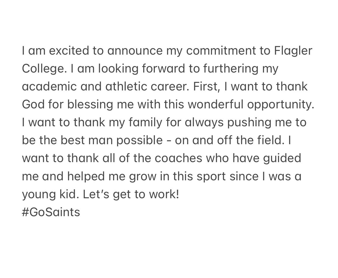 BlakePesante's tweet photo. Go Saints #Committed @Flagler_BSB @PBRMaryland @jpelkey2 https://t.co/5MEDSLTHYp