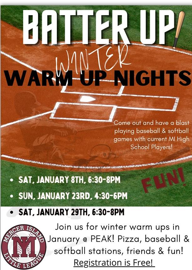 MIBGCAthletics's tweet photo. Two days until our first "Winter Warm-up" nights for baseball and softball players, ages 8-12! Dodge ball, home run derby and pizza at Boys &amp; Girls Club on Jan 8, 23, 29. New and experienced players can register here: https://t.co/dgfJiqZ4jS https://t.co/YSFvQ17lfj