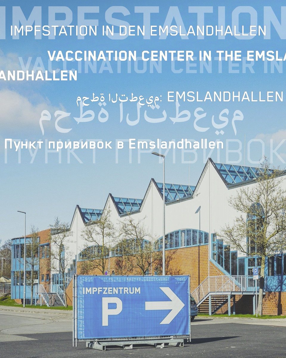 EmslandArena's tweet photo. ℹ️ Impfstation in den Emslandhallen ++ Vaccination center in the Emslandhallen ++ Пункт прививок в Emslandhallen ++ محطة التطعيم: Emslandhallen ++
#Lingen #Emsland #Impfstation #LandkreisEmsland
Mehrsprachige Basic-Infos im Thread und hier:
https://t.co/c0WdCgmRtz (fb-Link) https://t.co/lO3XePWmBV