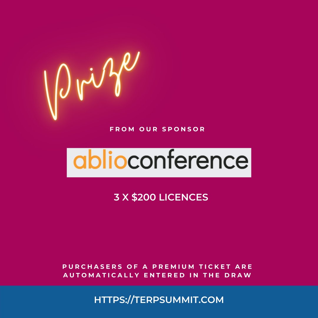 This year's prize draw is amazing!
Software licences, 1-1 coaching, must-read books...

Check out the full list of prizes here:
terpsummit.com/all-access-pas…