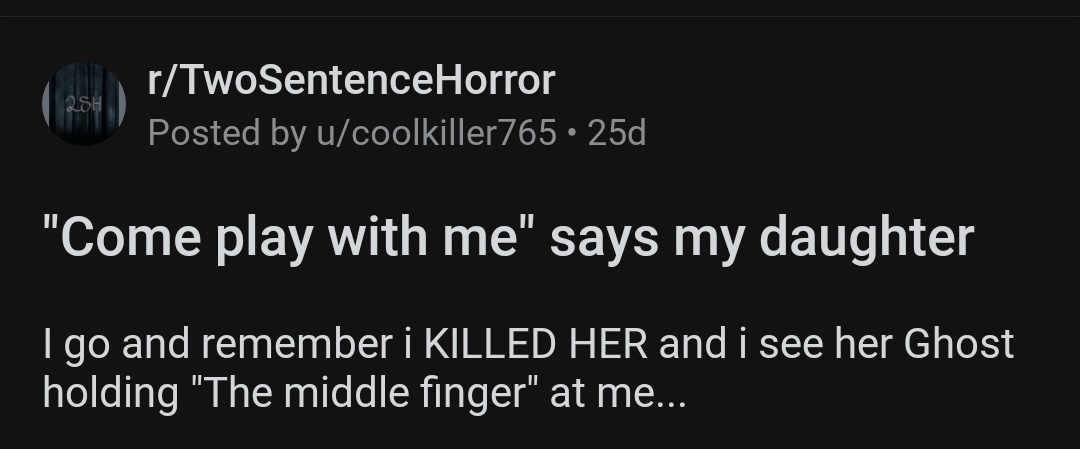 Bad 2 Sentence Horror tweet media