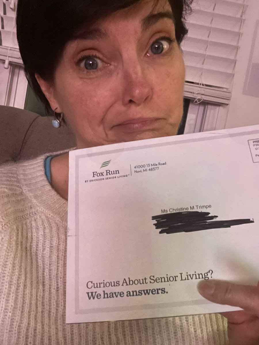 TrimpeChristine's tweet photo. I am not amused about what landed in my mailbox today‼️😡 #NotASenior #YoungAtHeart 🤍 https://t.co/1mzPZdyd6A