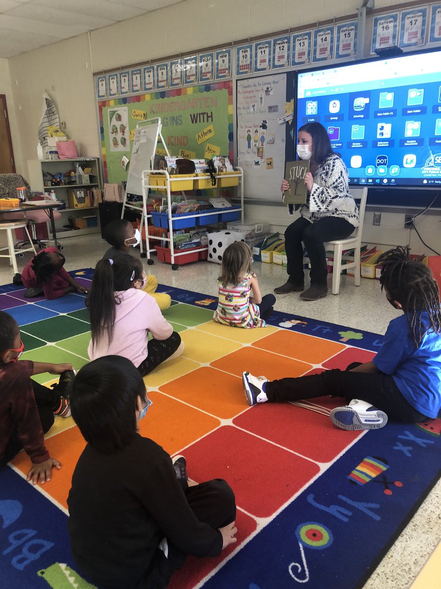What a treat to have our amazing principal, Dr. C, come read to the class today!  So grateful for her leadership and example! <a href="/katie_catania/">Katie Catania</a> #parkwayfever