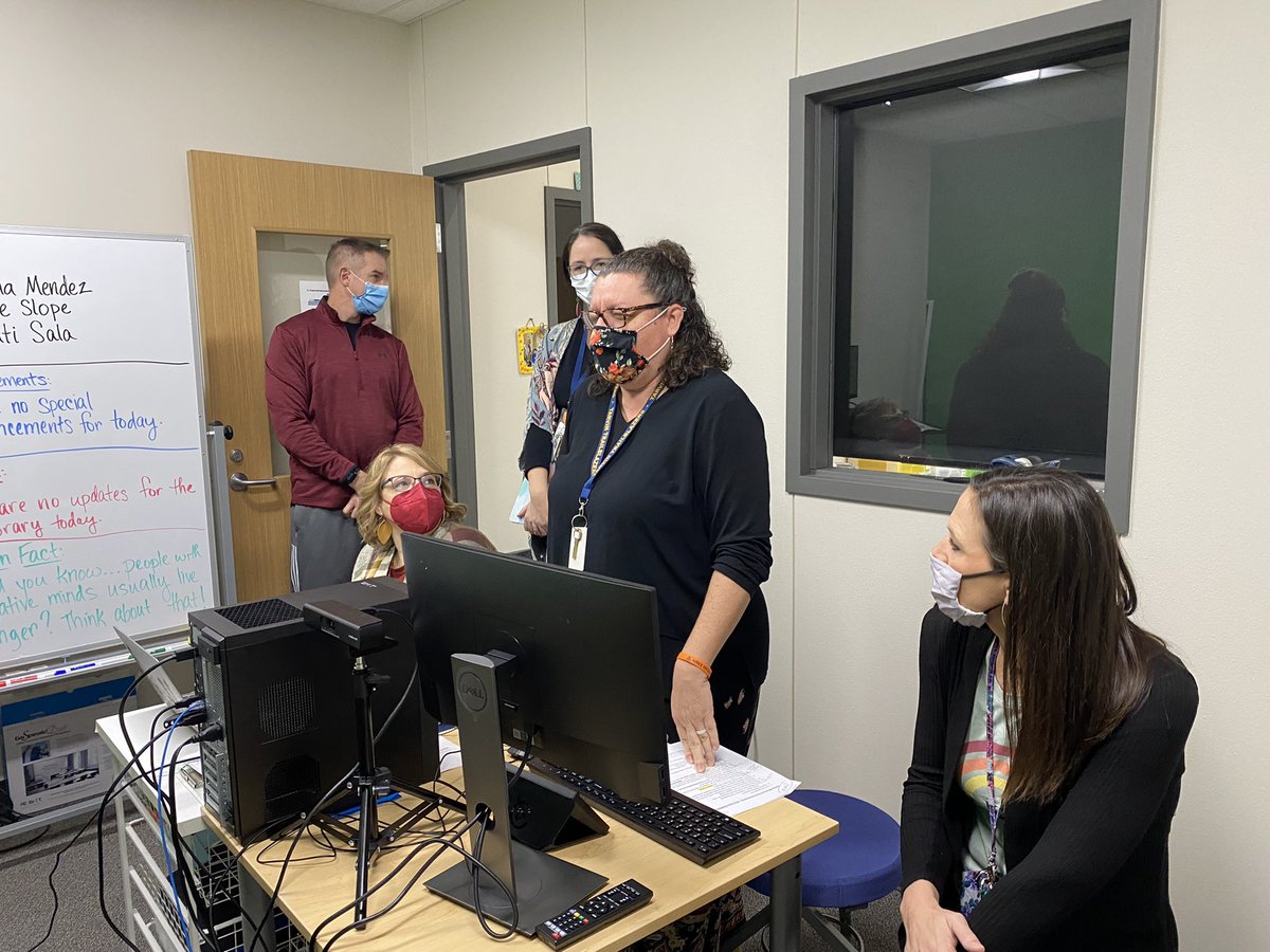 Announcement practice this morning!  It takes a whole team to get this going!  Thank you Mrs. Cratty for all of your hard work in making this a reality!  #NTtrailblazers #1lisd Going live on Tuesday! #WeGotThis