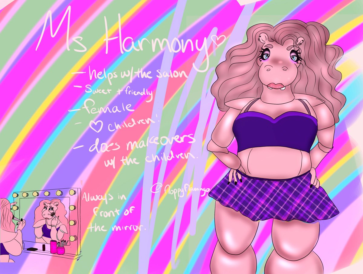 bunnihippo's tweet photo. my friend and i were awake late and decided to be cringe and this happened. pfft. she’s cute tho. #art #DigitalArtist #fnafsecuritybreach #fnafsecuritybreachfanart #oc #securitybreach https://t.co/4Yk1dxo1El