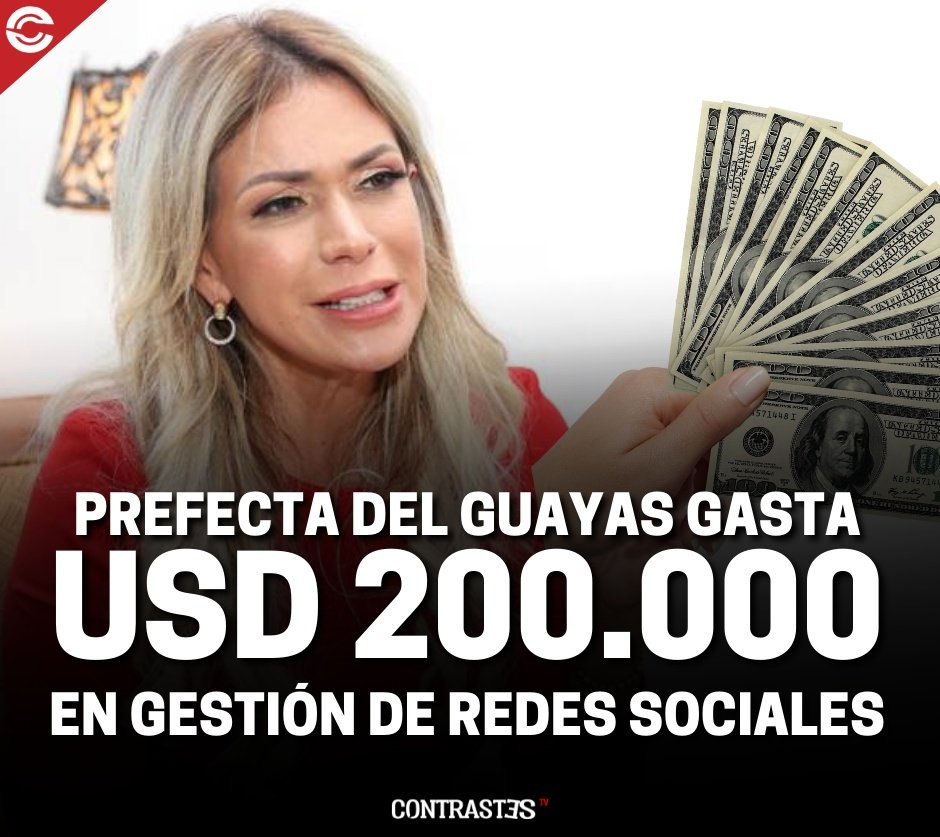 En plena crisis económica Susana González destina más de $ 200.000 para el manejo de las rrss de la Prefectura del Guayas. Godfilms se encargará del manejo de Instagram, Facebook y Twitter por un valor de $ 185.000 + IVA. ➡️ En 2021 la prefecta gastó $ 2 millones en publicidad.