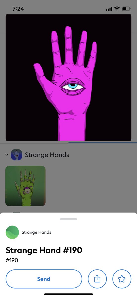 Just minted #190 👀👀 mint is live for presale public starts tomorrow! #StrangeHands <a href="/StrangeHandsNFT/">Strange Hands 🤚👁️</a> <a href="/ChandlerHallow/">Chandler Hallow</a>