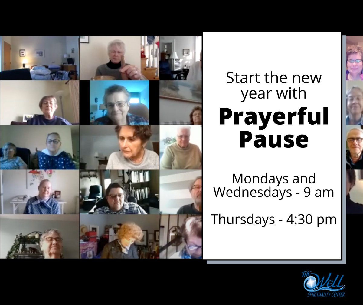 Start 2022 on the right foot by joining us for Prayerful Pause Monday mornings, Wednesday mornings, and Thursday afternoons. No need to register! Join us on Zoom by visiting bit.ly/3k3oI1w
