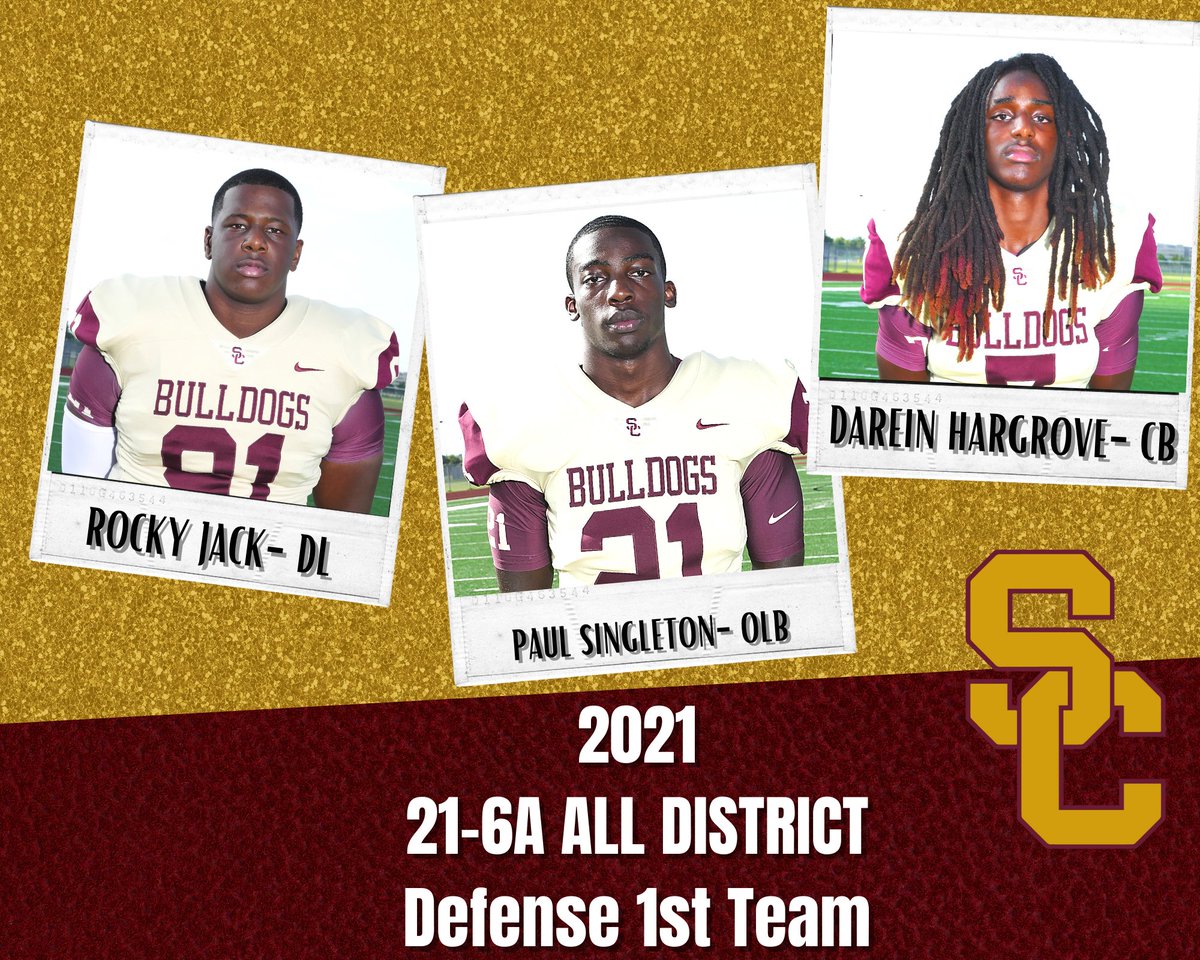 SC_BulldogFB's tweet photo. Congratulations on our 2021
 21-6A All-District Defense 1st Team Selections! #ALLIN https://t.co/pYtbToifFO