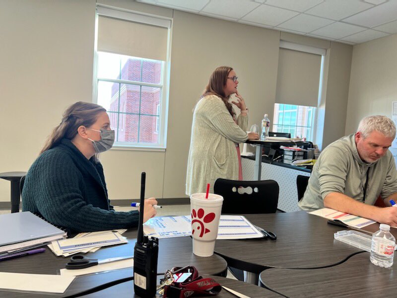 Legacy H.S. English PLC working hard on chunking a lesson!