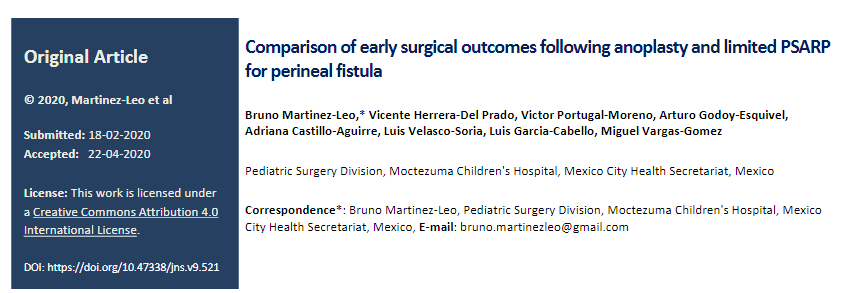 brunomartinezmd's tweet photo. Happy to know that our paper, "Comparison of early surgical outcomes following #anoplasty and limited #PSARP for perineal #fistula" is the 5th most read paper of #Journal #Neonatal #Surgery website.

Hoping it is useful, here's the link: https://t.co/WAr2A0FLNc https://t.co/TlWBf7nd1Q