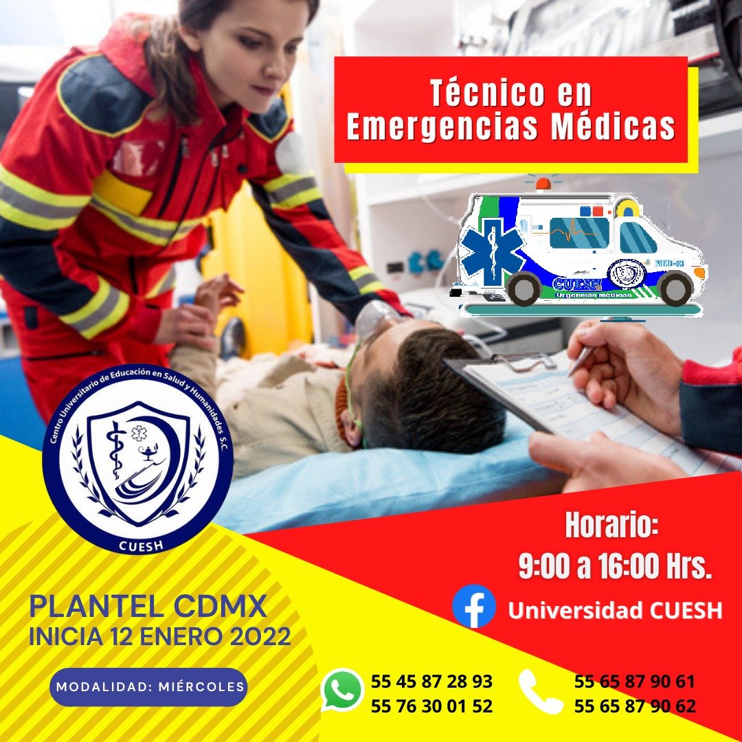 CueshTem's tweet photo. Estamos pro comenzar, inicia tu preparación como #Paramedic  con @UCuesh . Estamos por comenzar #Enero  Plantel #CDMX .
Informes al: 5545872893 o al 5576300152 https://t.co/RmT2tdguXl