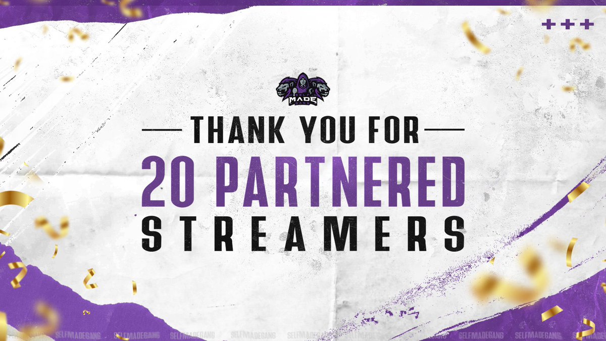SeIfMadeGang's tweet photo. We are excited to announce that we have officially reached 20 partnered Twitch streamers in SMG! 🥳

🎨 - @keshxn1 | #SMGTakeover https://t.co/pHf9lgQ8kR