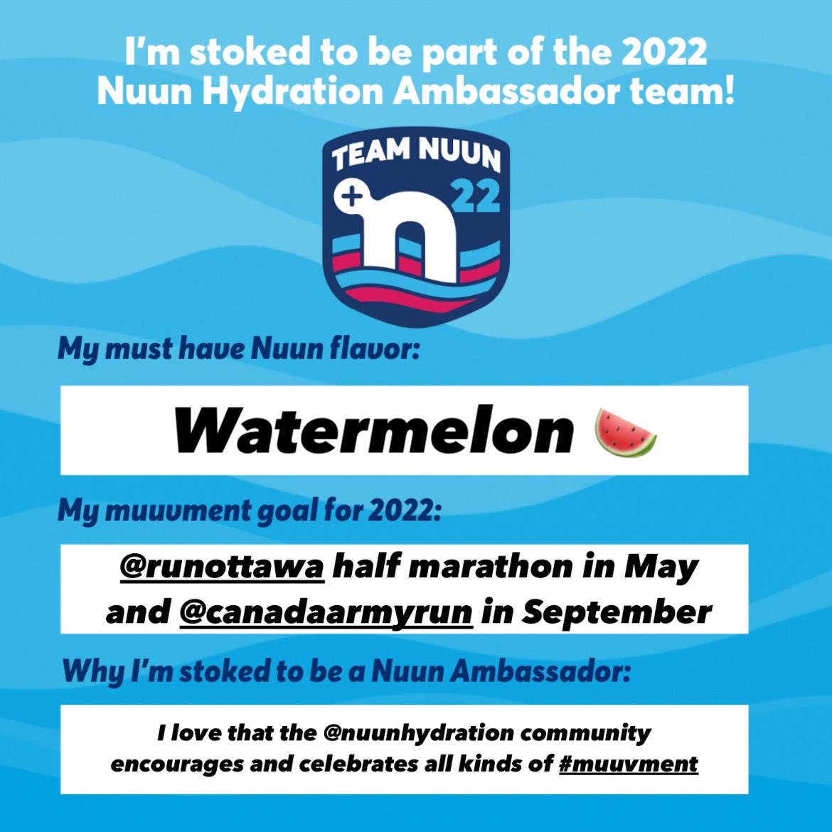 Super excited to be back with #teamnuun this year! @nuunhydration #nuunlove #muuvment #nuunlife