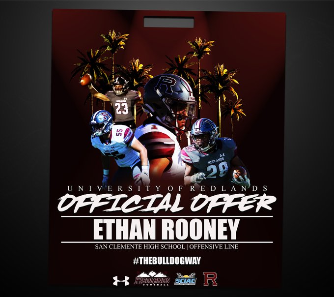 Ethan Rooney (@ethanrooney4) on Twitter photo Thank you <a href="/UR_CoachLord/">David Lord</a> <a href="/UofR_Football/">Redlands Bulldog Football</a> for the opportunity
<a href="/Tritonfootball/">Triton Football</a> <a href="/SaddlebackStre1/">Saddleback Strength & Conditioning</a> Thank you <a href="/UR_CoachLord/">David Lord</a> <a href="/UofR_Football/">Redlands Bulldog Football</a> for the opportunity
<a href="/Tritonfootball/">Triton Football</a> <a href="/SaddlebackStre1/">Saddleback Strength & Conditioning</a>