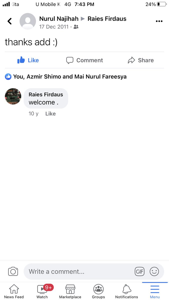 RaiesFirdaus's tweet photo. @nnmhi_ Kita dah kawan 10 tahun kot kat facebook respek lah sikit!! https://t.co/C0jZx4buUQ
