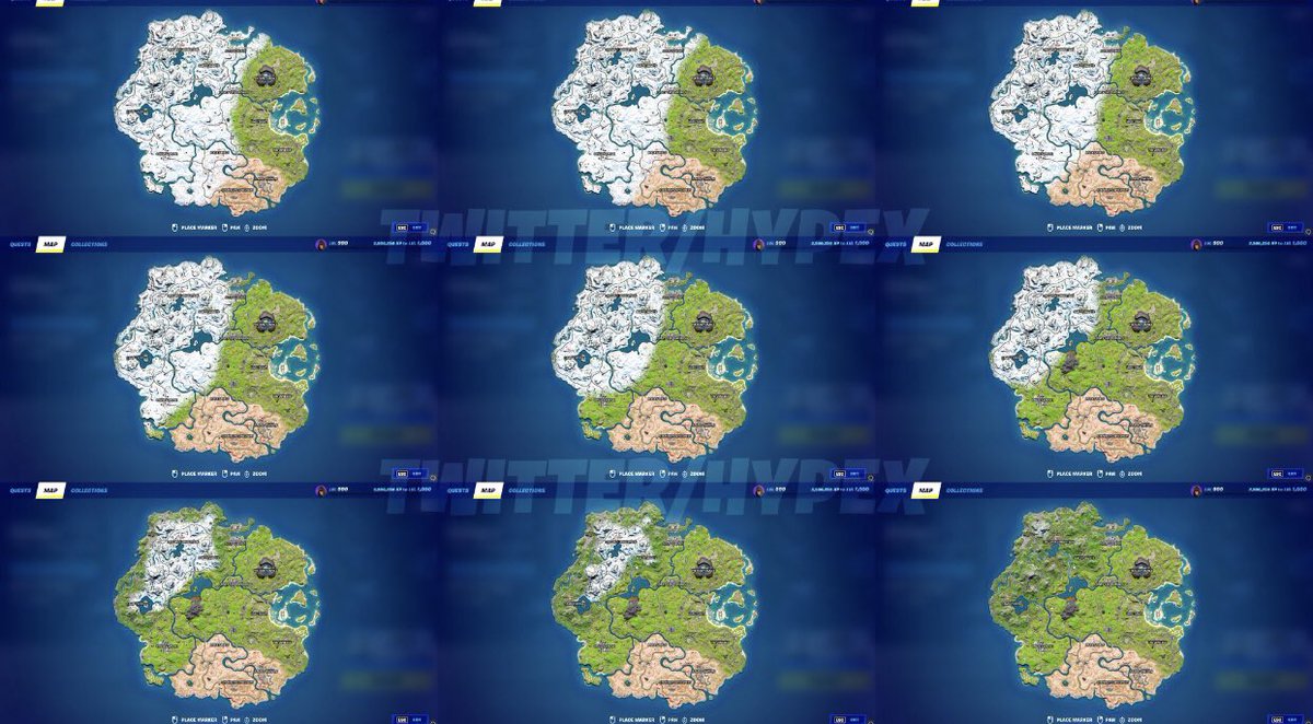 JasonQuinn92's tweet photo. The Stages of our Fortnite map snow melting tell me in comments I think it's all gonna melt in a day https://t.co/Tno1lpxiOg