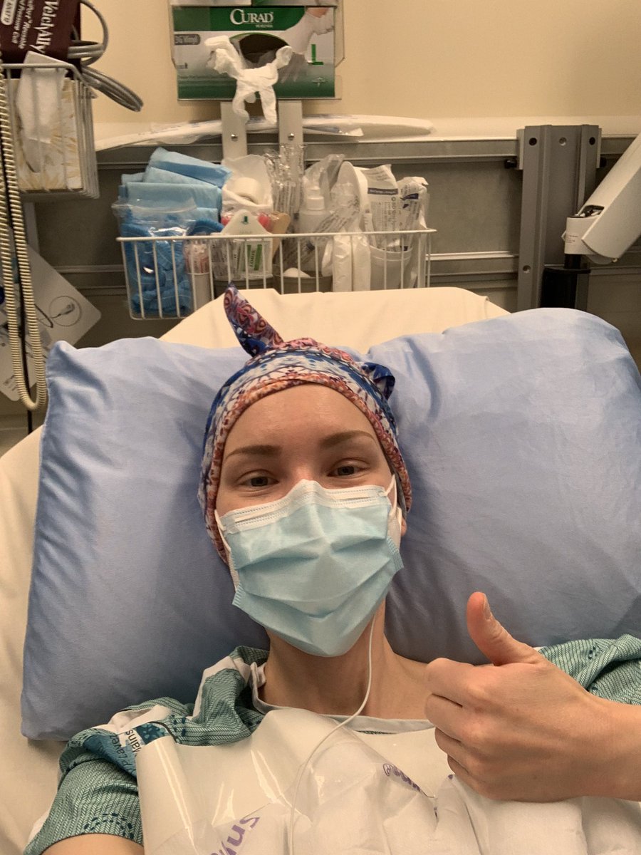 Thank you all for your prayers & well wishes today. It means so much more than you can ever know. My surgeon said that everything went very well today, I am so thankful 🙏 On the way home soon where Mike’s chicken noodle soup awaits. #FuckCancer #DoubleMastectomy