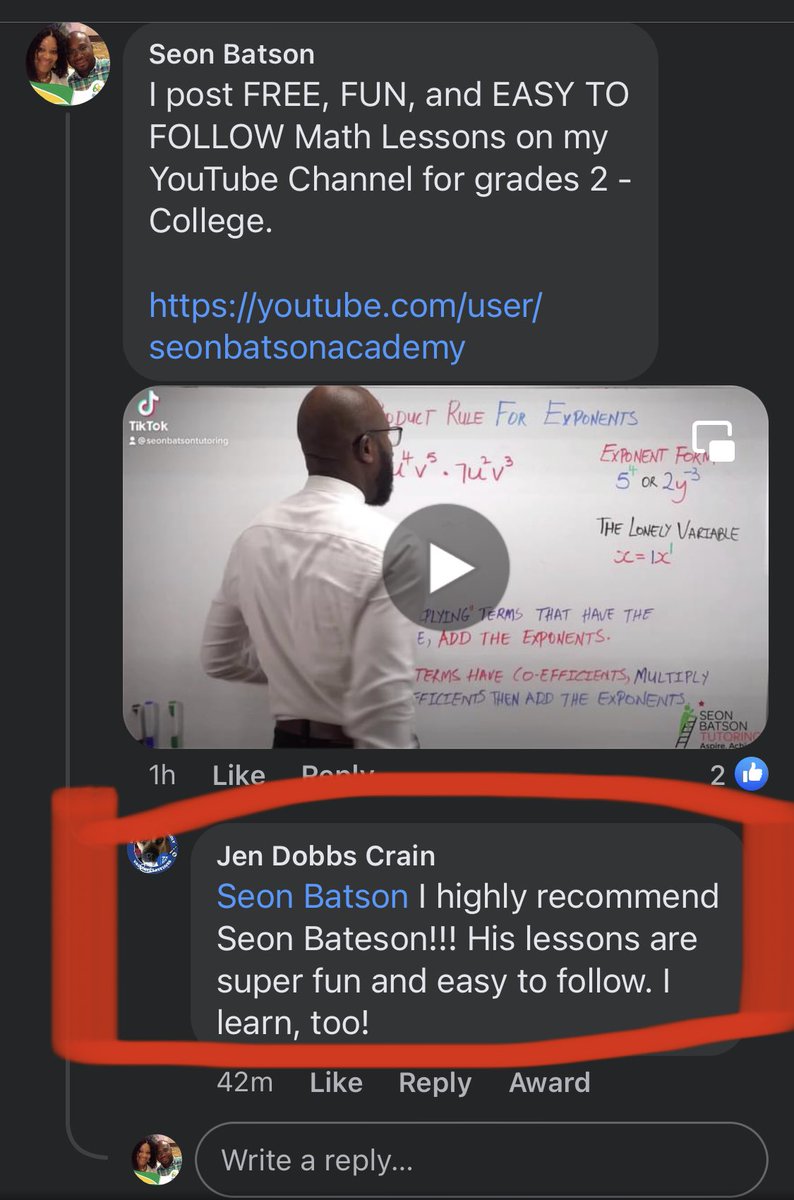 SeonBatson's tweet photo. Share your gift with the world…
We need it!!

I post FREE, FUN, and EASY TO FOLLOW Math Lessons on my YouTube Channel for grades 2 - College. 

YouTube Channel: Seon Batson Tutoring

#educator #teacher #professor #math #youtube #homeschool https://t.co/eBLbFRm1nV