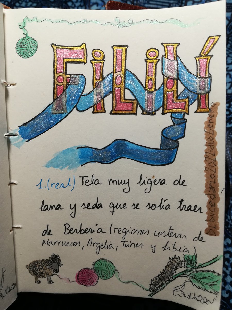 Rmtchico's tweet photo. Día 6, letra F, #Fililí
(1 acepción, real) Tela muy ligera de lana y seda que se solía traer de Berbería.
(2 acepc., fantástica y sugerida por Juan) Vestido de señorita cuando va a ser presentada en sociedad🤭
#dibucedario2022 #6Enero #letraF https://t.co/BaijI1wlph