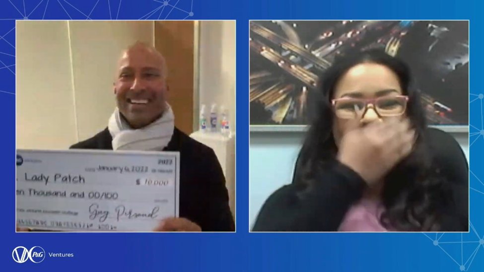 Congratulations, <a href="/csantacruz111/">Cindy Santa Cruz</a>, founder of <a href="/TheLadyPatch/">Lady Patch</a> for winning the <a href="/PGVStudio/">P&G Ventures Studio</a> Innovation Challenge. #PGInnovation #CES2022 🏆