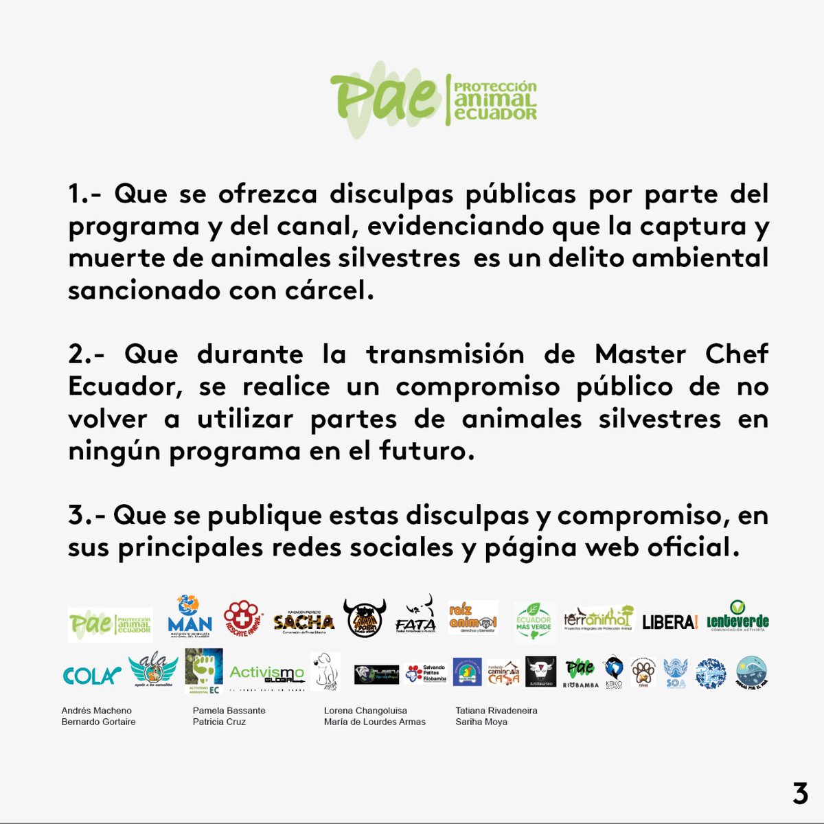 🔴 La petición que hacemos a <a href="/teleamazonasec/">Teleamazonas</a> y <a href="/masterchefecu/">MasterChef Celebrity Ecuador</a> es simple. Editar el episodio no sirve de nada si no hay reparación del daño #TeleamazonasDisculpate #MasterTrafico 
<a href="/WCSEcuador/">WCS Ecuador 💚💙</a> <a href="/VivariumQuito/">Vivarium de Quito</a> <a href="/BioparqueAmaru/">AMARUBIOPARQUECUENCA</a> <a href="/QuitoSinMineria/">#QuitoSinMinería</a> <a href="/XREcuador/">Extinction Rebellion Ecuador</a> <a href="/DDHH_Alianza/">Alianza de Organizaciones por los Derechos Humanos</a> <a href="/Zoo_Quito/">Zoológico de Quito</a>